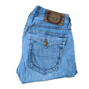 Vintage True Religion Jeans Size 30 Leather Tab Blue